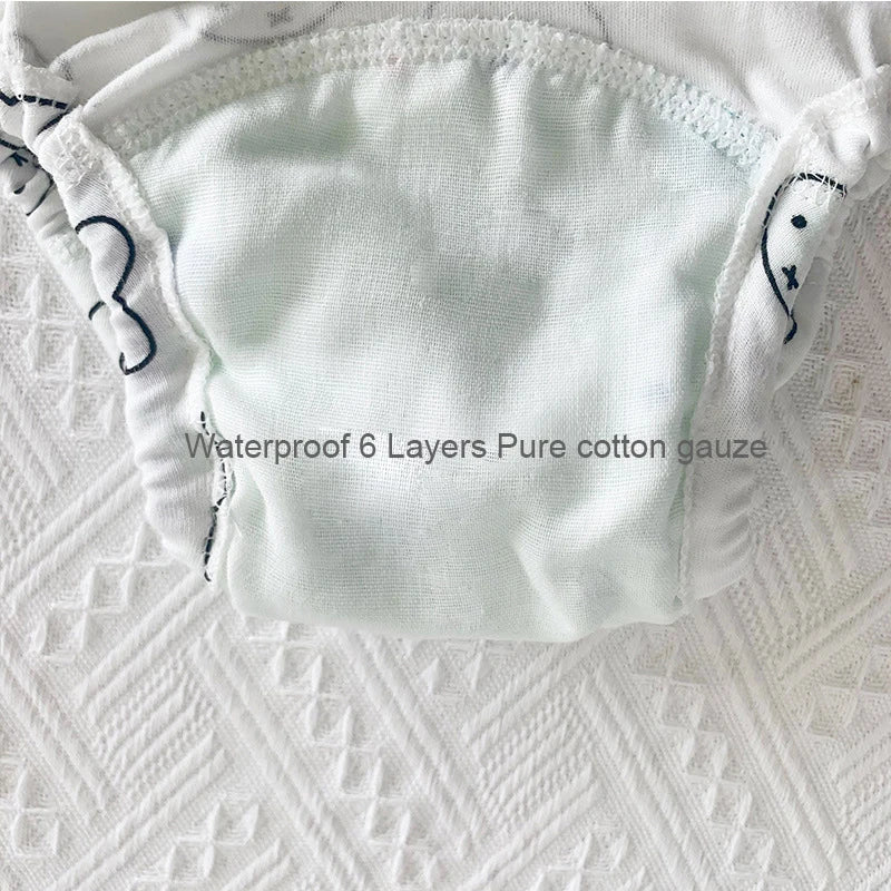 Baby Training Pants Washable Cotton Diapers With Elastic Waist