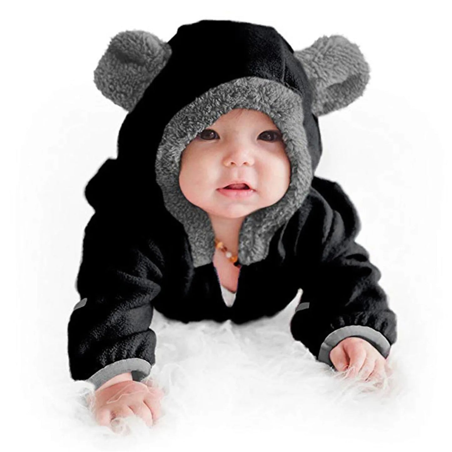 Newborn Infant Baby Hooded Winter Romper