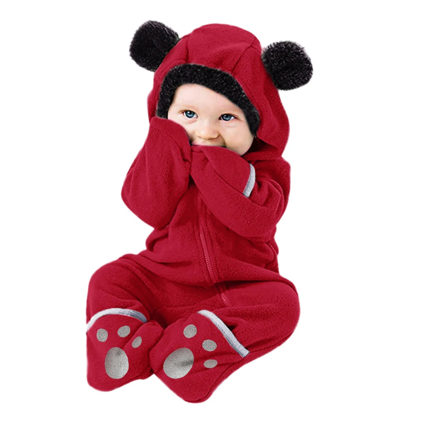 Newborn Infant Baby Hooded Winter Romper