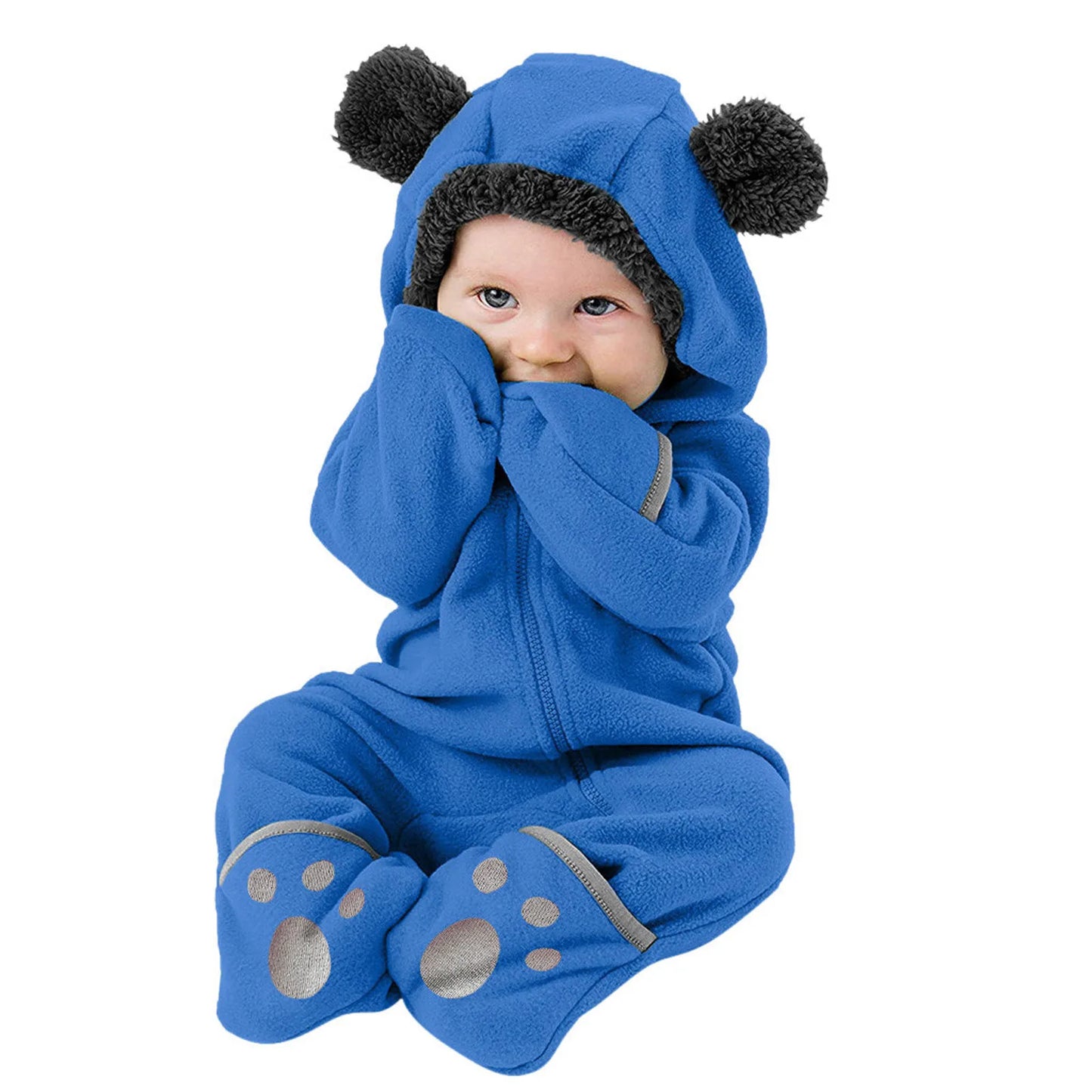 Newborn Infant Baby Hooded Winter Romper