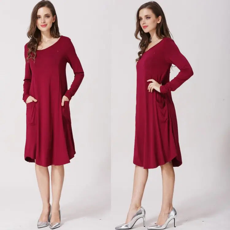 Breastfeeding Maternity Dress Long Sleeve