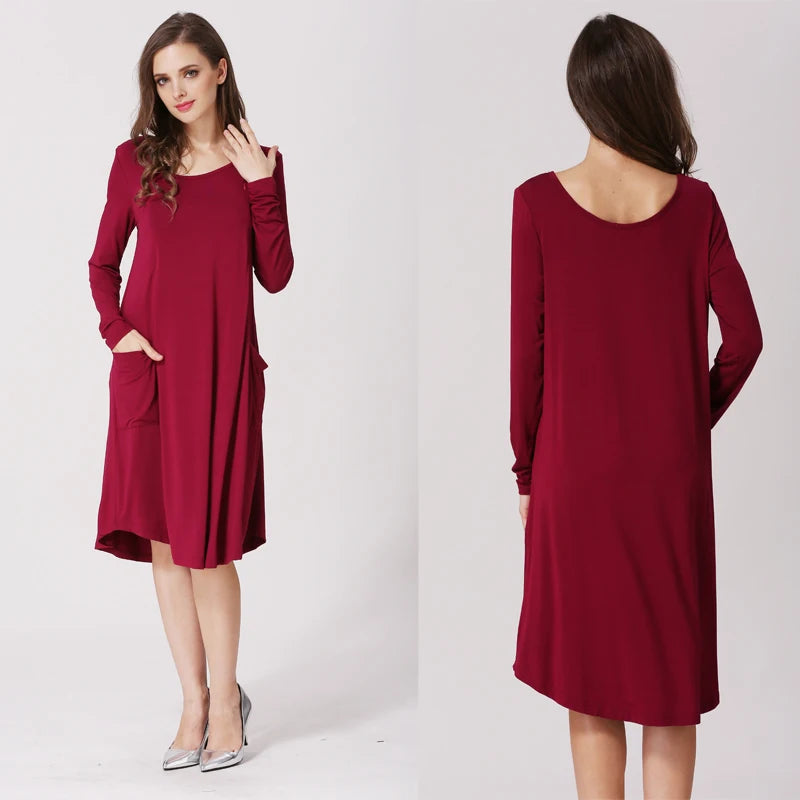 Breastfeeding Maternity Dress Long Sleeve