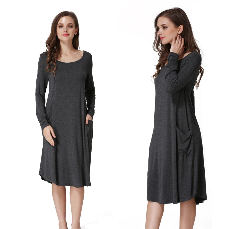 Breastfeeding Maternity Dress Long Sleeve