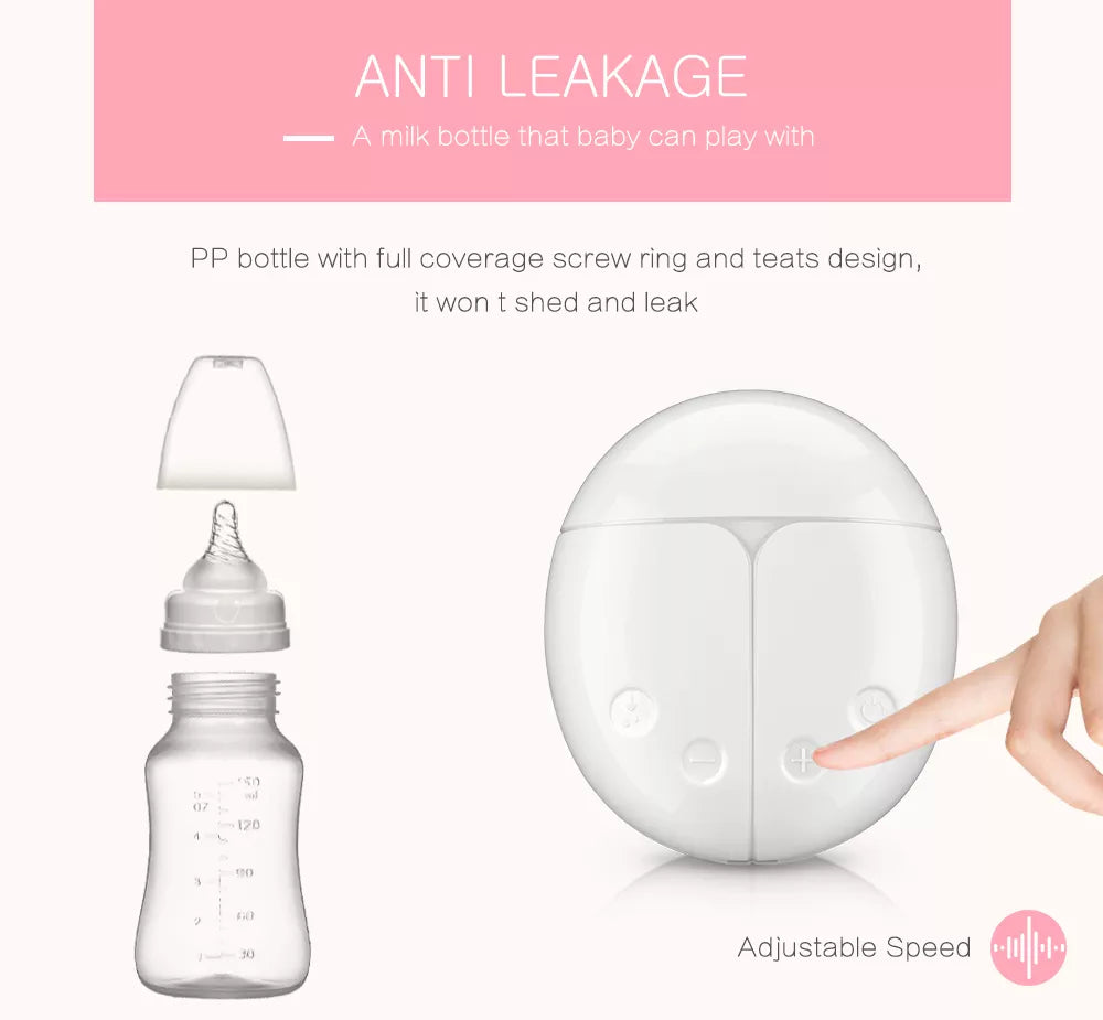 Breast Pumps Powerful Nipple Suction Electric Breast Pump with Baby Milk Bottle Cold Heat Pad