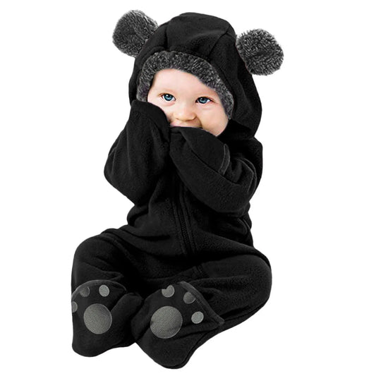 Newborn Infant Baby Hooded Winter Romper