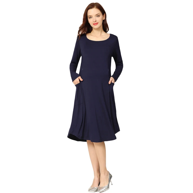 Breastfeeding Maternity Dress Long Sleeve