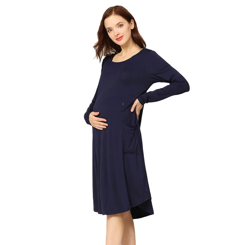 Breastfeeding Maternity Dress Long Sleeve