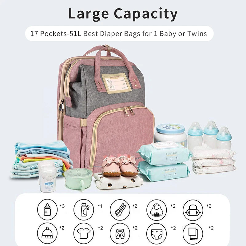 Mommy Large Backpack Diaper Stroller Bag