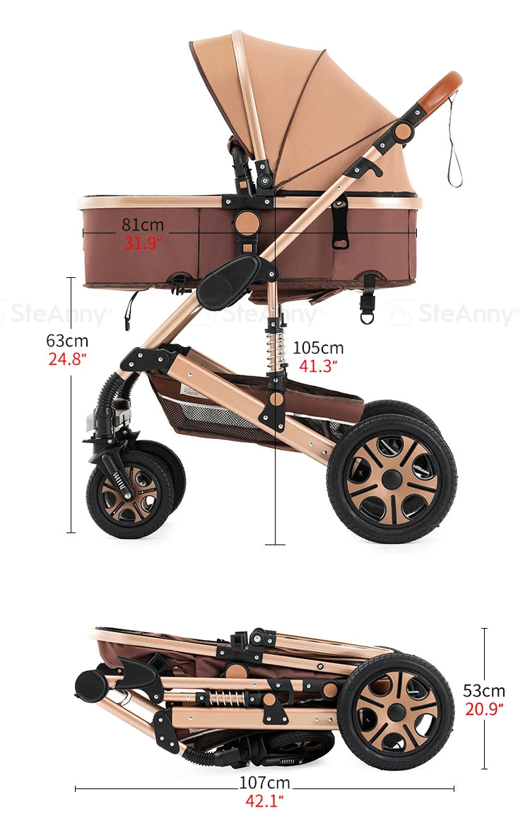 Baby Stroller Combo Car Seat Travel System Baby Carriage Bassinet