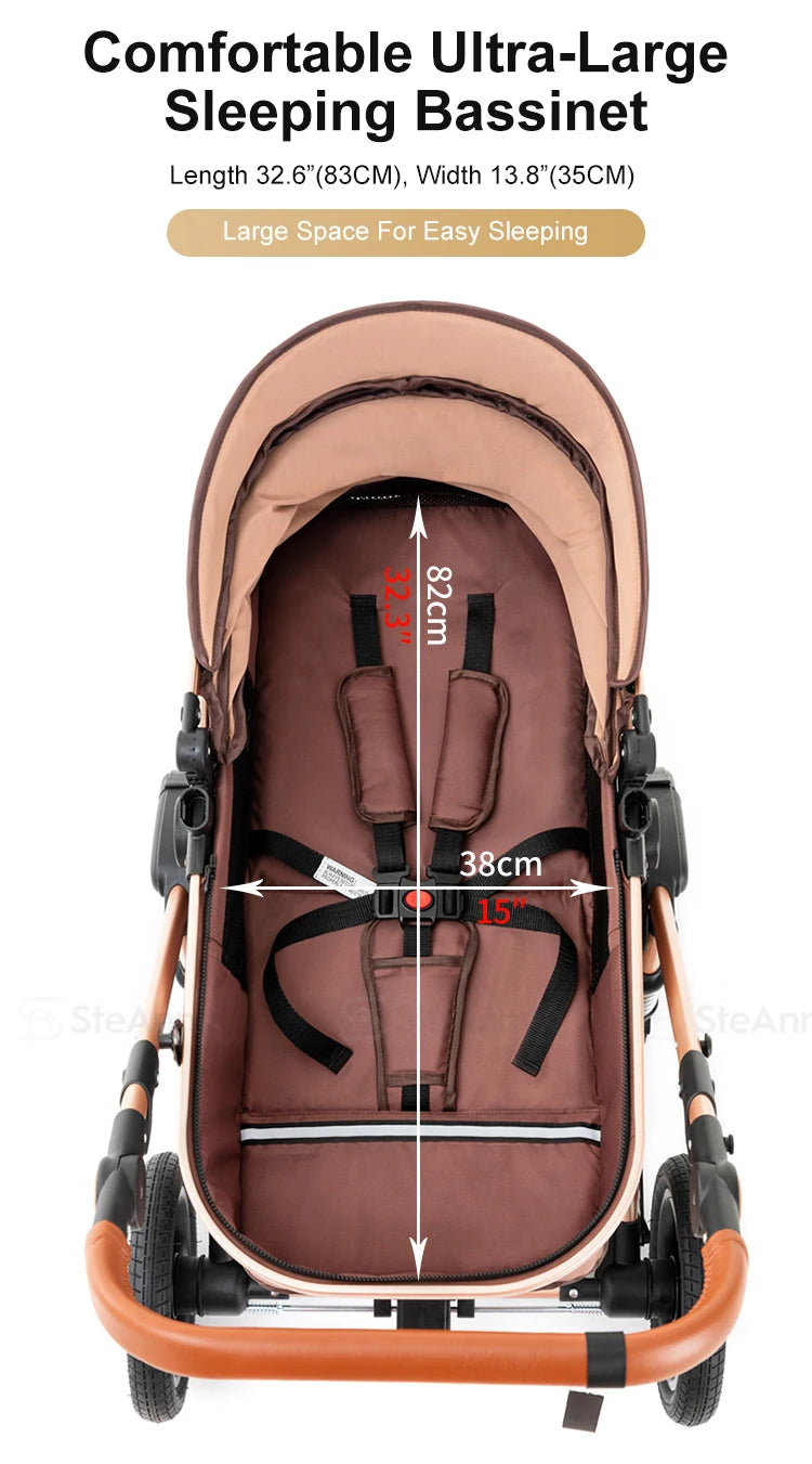 Baby Stroller Combo Car Seat Travel System Baby Carriage Bassinet