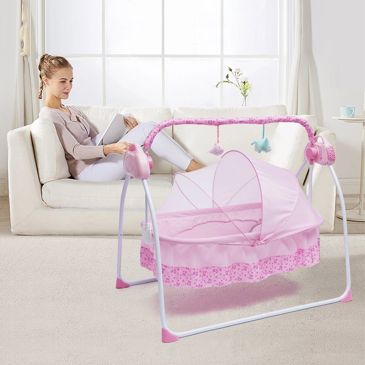 Auto-Swing Newborn Baby Musical Cradle