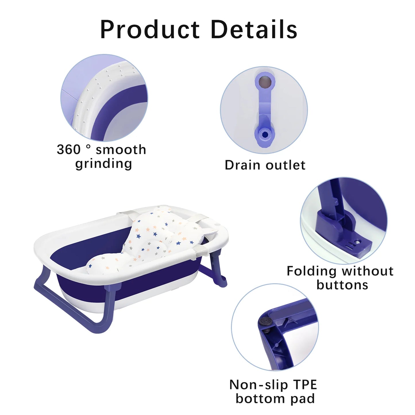 Portable and Foldable Baby Bathtub