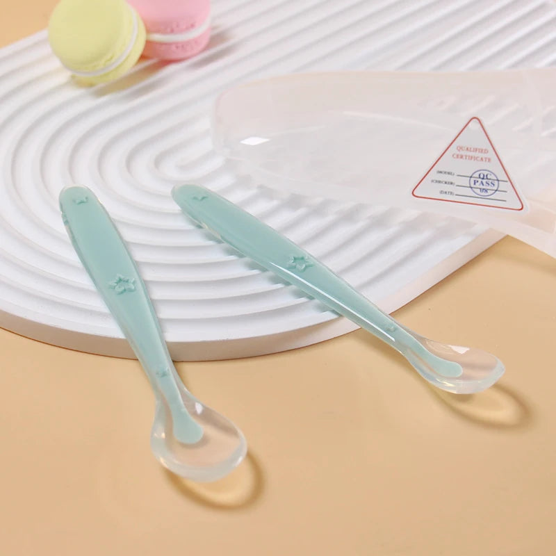 2 Piece Baby Silicone Spoons