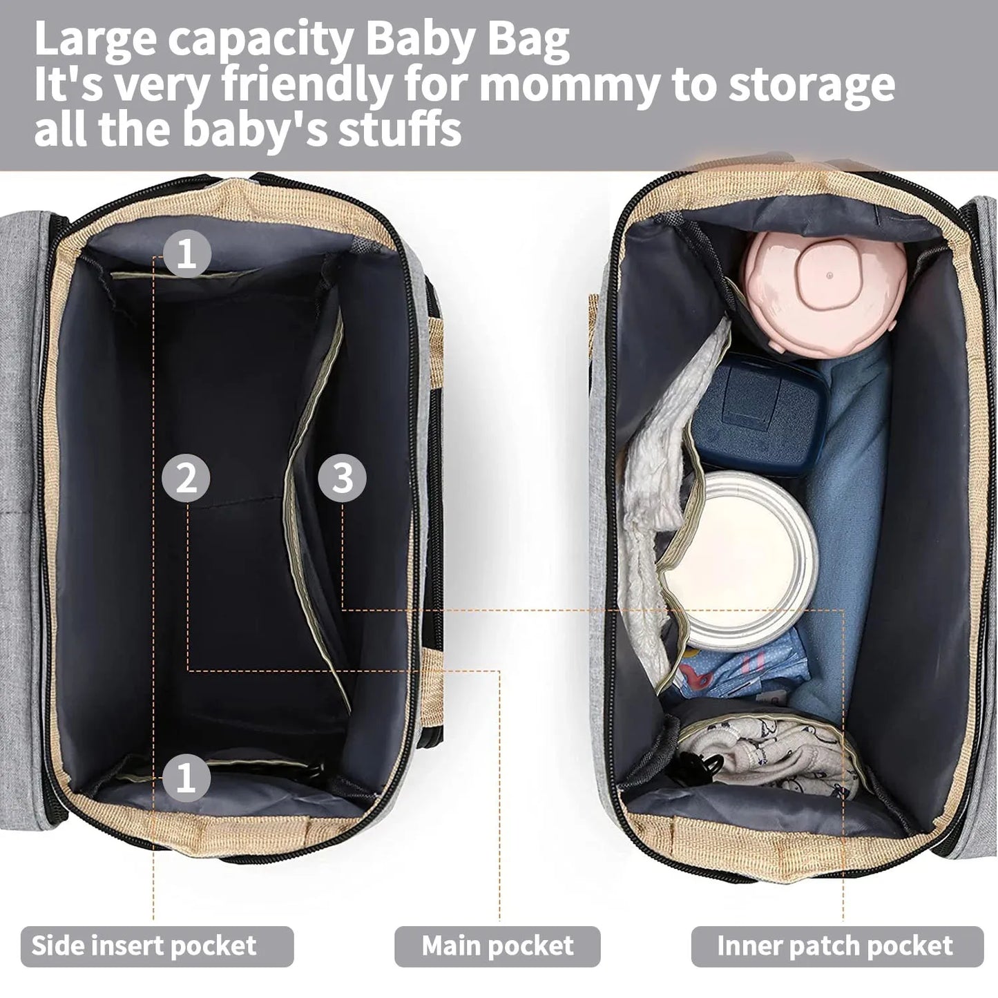 Baby Diaper Stroller Backpack Multifunctional Bag