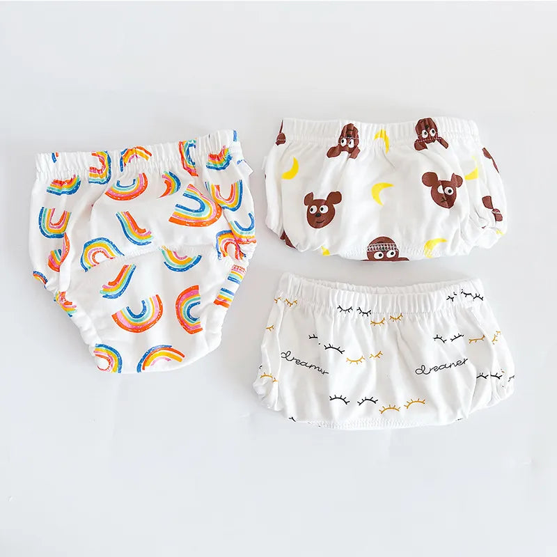 Baby Training Pants Washable Cotton Diapers With Elastic Waist