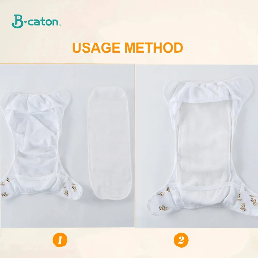 Baby Reusable Cotton Diapers Washable Breathable Absorbent