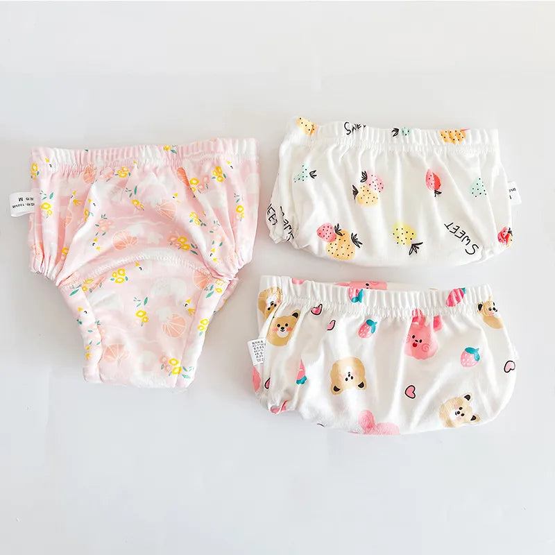 Baby Training Pants Washable Cotton Diapers With Elastic Waist