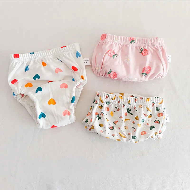 Baby Training Pants Washable Cotton Diapers With Elastic Waist