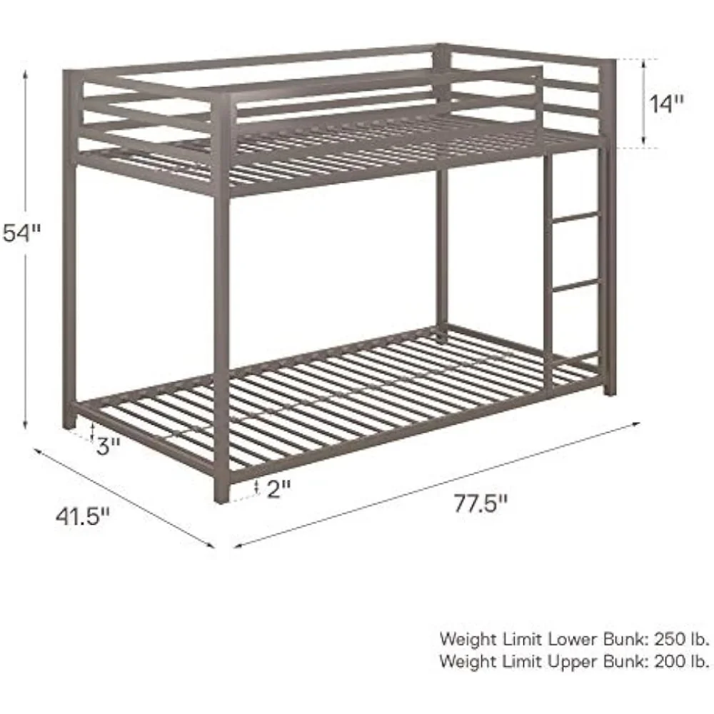 Metal Bunk Bed Twin Over Twin Children's Bed