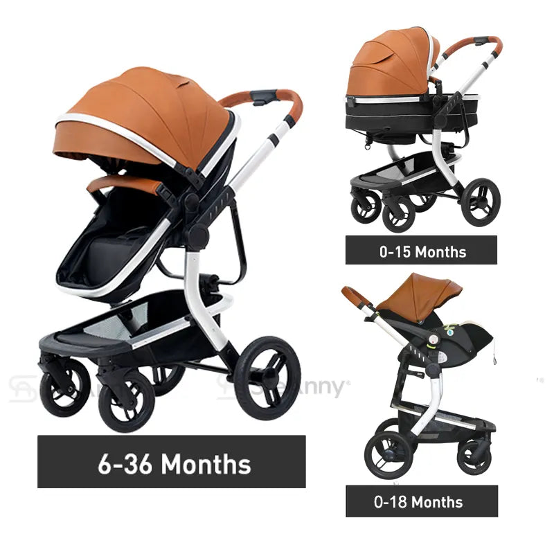 Travel System 5-IN-1 Baby Stroller Portable Pram High Landscape Baby Carriage Combo Car Seat Base Newborn Pushcar 2023