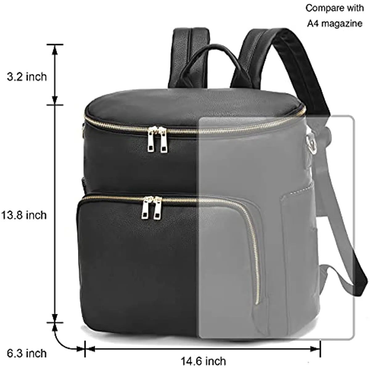 Diaper Leather Backpack Stroller Bag