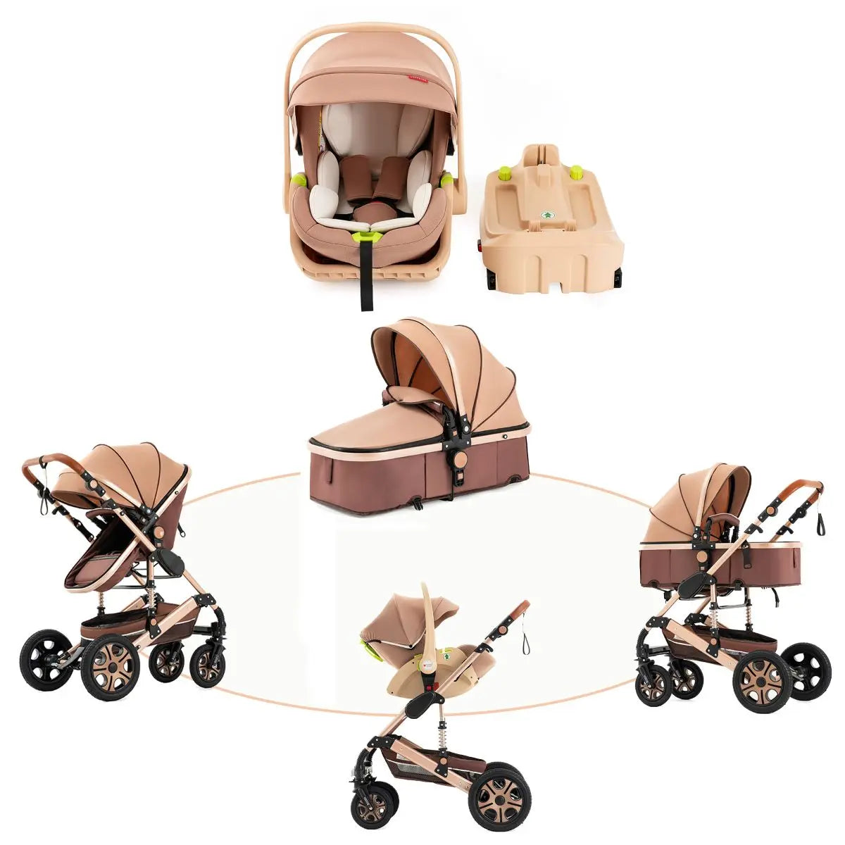 Baby Stroller Combo Car Seat Travel System Baby Carriage Bassinet