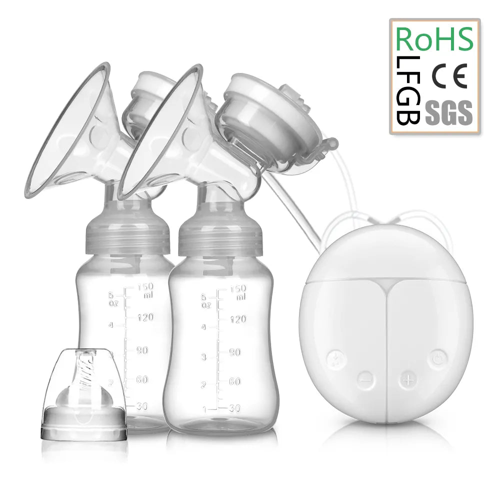 Breast Pumps Powerful Nipple Suction Electric Breast Pump with Baby Milk Bottle Cold Heat Pad