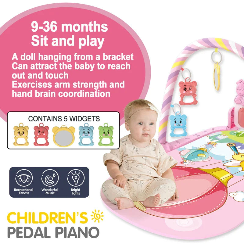 Baby Music Play Gym Toy Piano Crawling Blanket