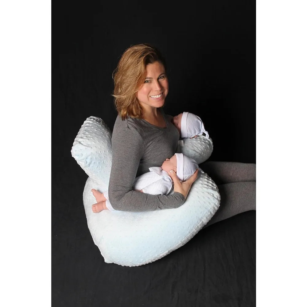 Multiuse Twin Pillow -  Breastfeeding, Bottlefeeding, Tummy Time, Reflux, Support and Pregnancy Pillow!