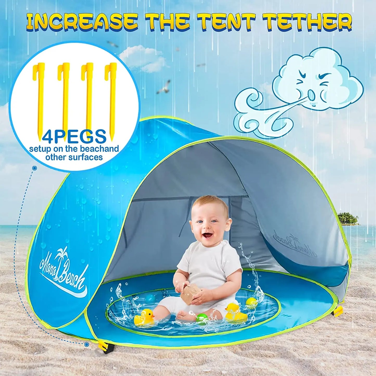 Baby Beach Sun Shelter Pool Play House