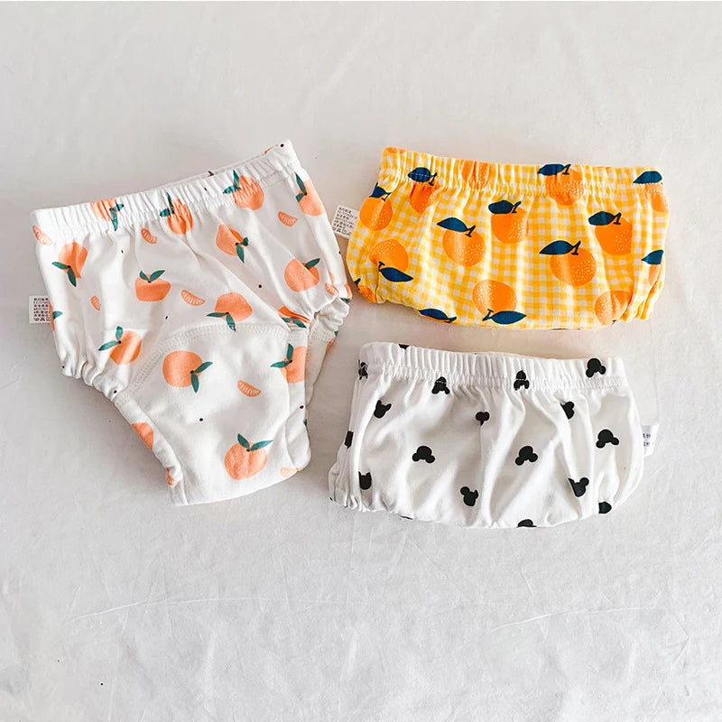 Baby Training Pants Washable Cotton Diapers With Elastic Waist