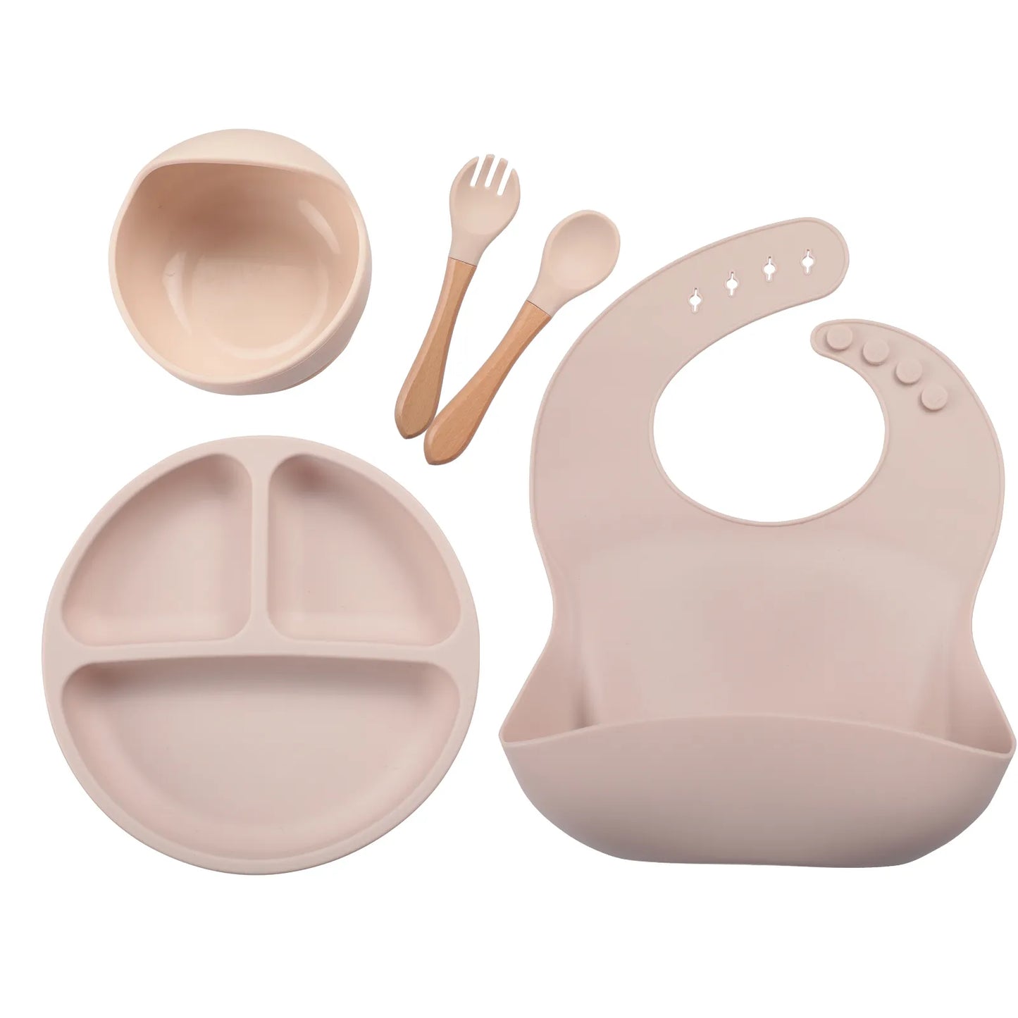 Baby Safe Toddler Tableware with Bib