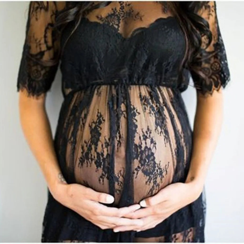 Pregnancy Photography Prop Lace Dresses Pregnant Women Gift Pregnant Women Lace See Through Maternity Dress Fancy Studio Clothes