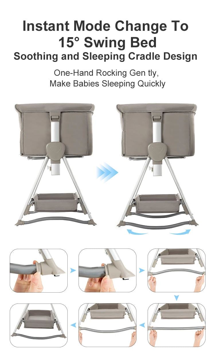 Newborn Baby Bedside Travel Bassinet Cradle