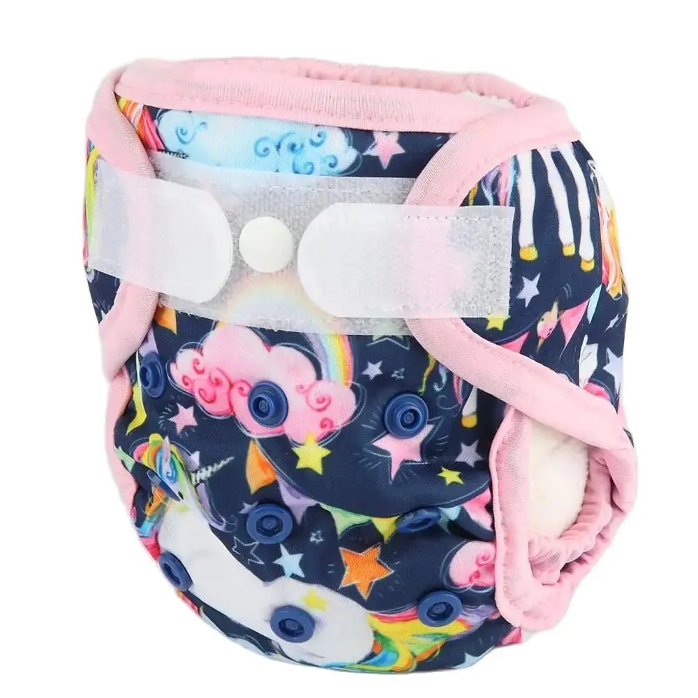 Newborn Baby Hook and Loop Cloth Diapers Covers Double Gusset