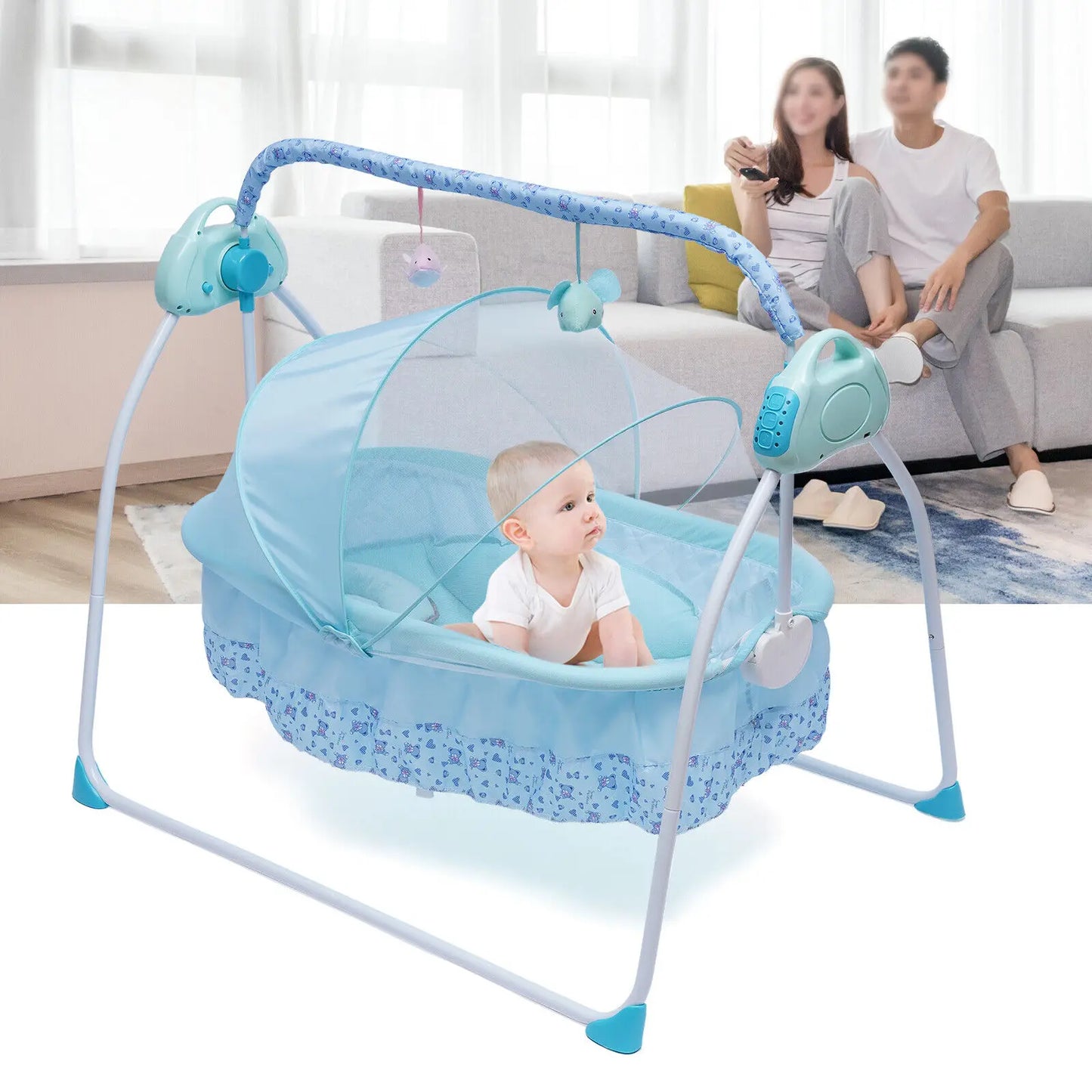 Portable Electric Music Swing Baby Cradle Crib