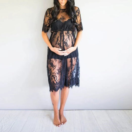 Pregnancy Photography Prop Lace Dresses Pregnant Women Gift Pregnant Women Lace See Through Maternity Dress Fancy Studio Clothes