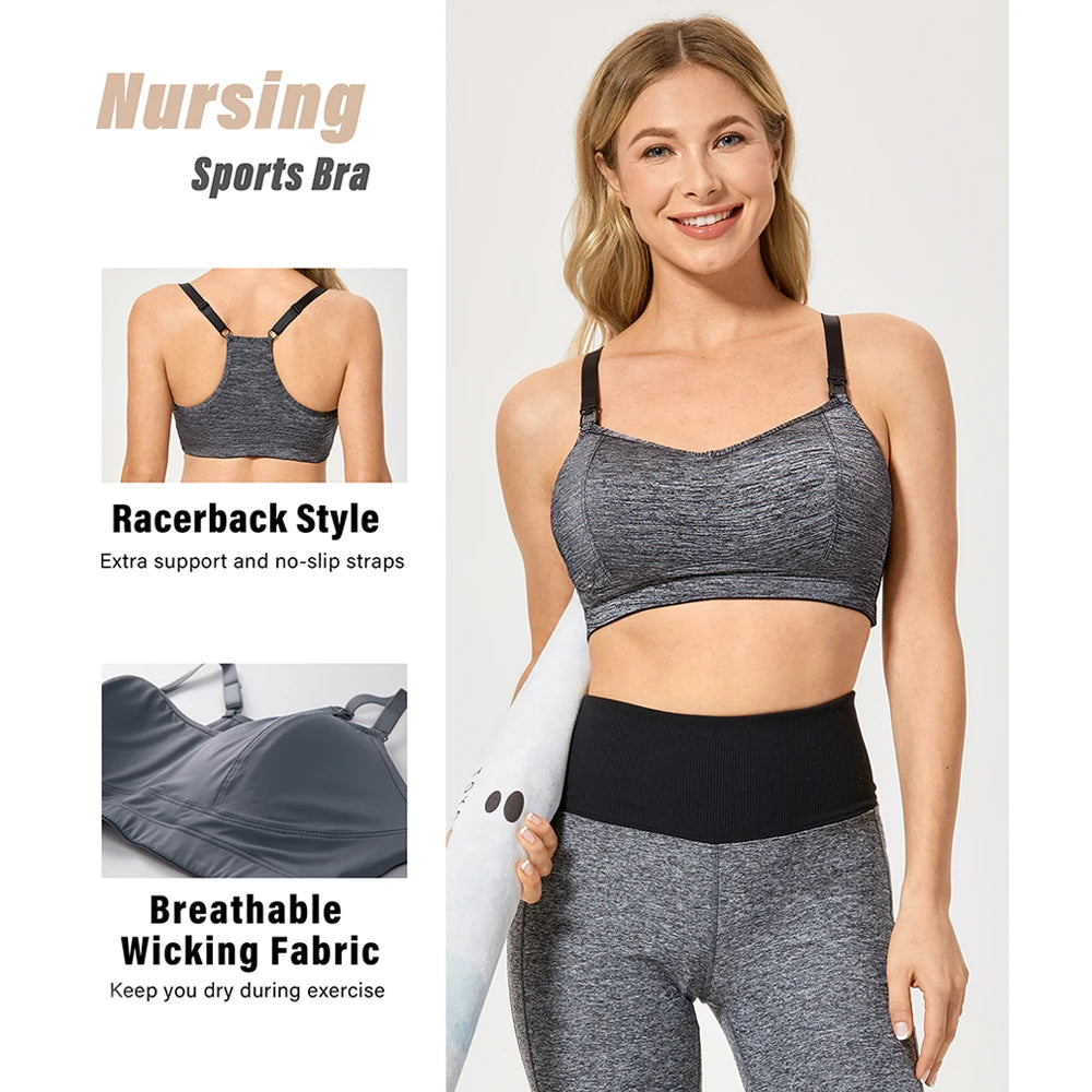 Wire Free Full Cup Sports Bra Maternity Nursing/Breastfeeding Lingerie