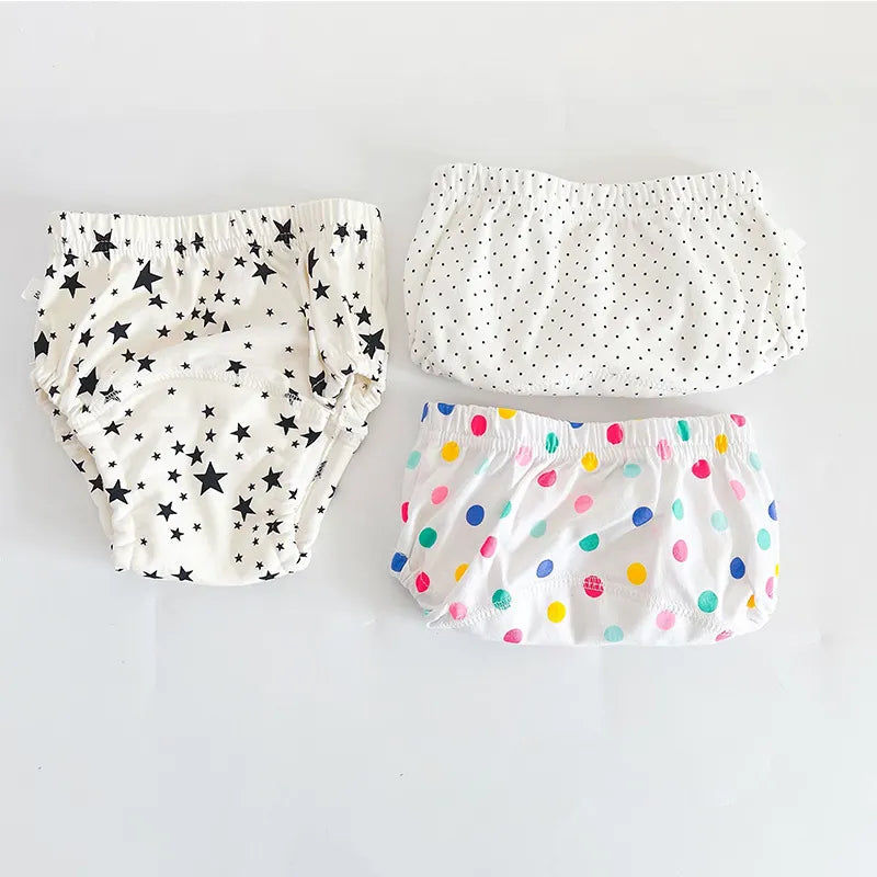 Baby Training Pants Washable Cotton Diapers With Elastic Waist